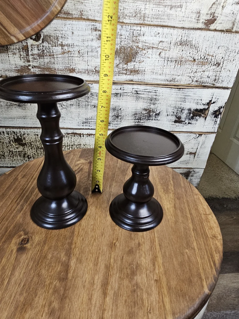 Classic Brown Candle Holder Pair